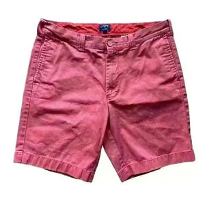 J Crew Gramercy Men's 9" Shorts Washed Cotton Chinos - Size 34W - Red